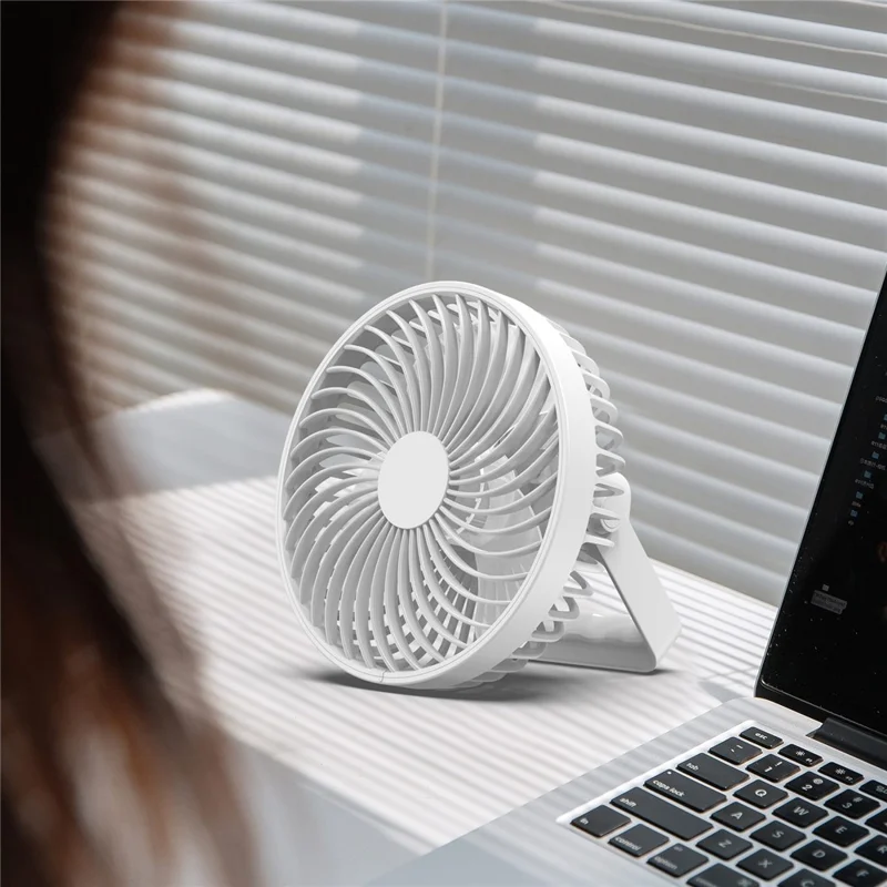 3 Gears Portable Desktop Fan 360 Degree Adjustable Camping Tent Fan USB Charging Ceiling Fan - White