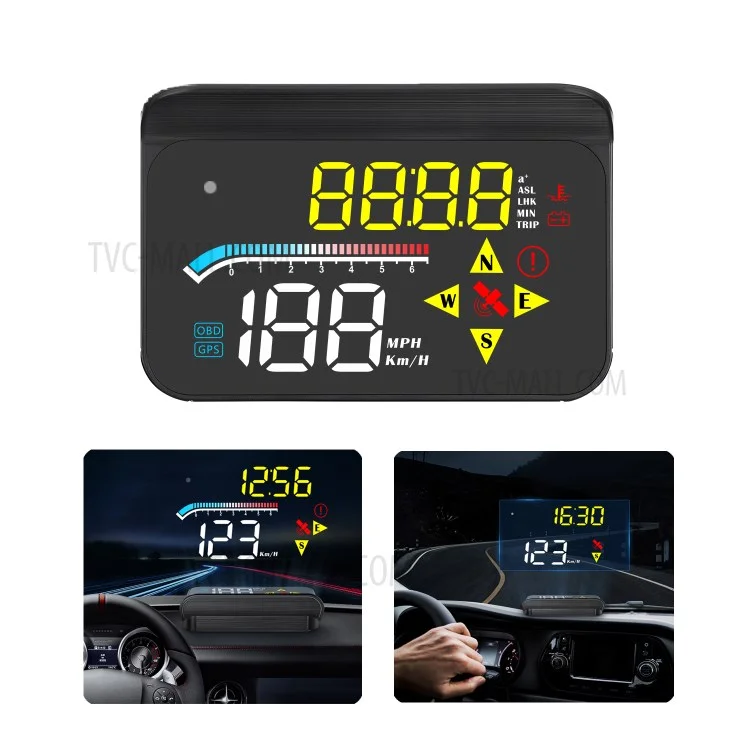 M17 Head-up Display Universal Car Speedometer HUD Projection Display OBD+GPS Dual System