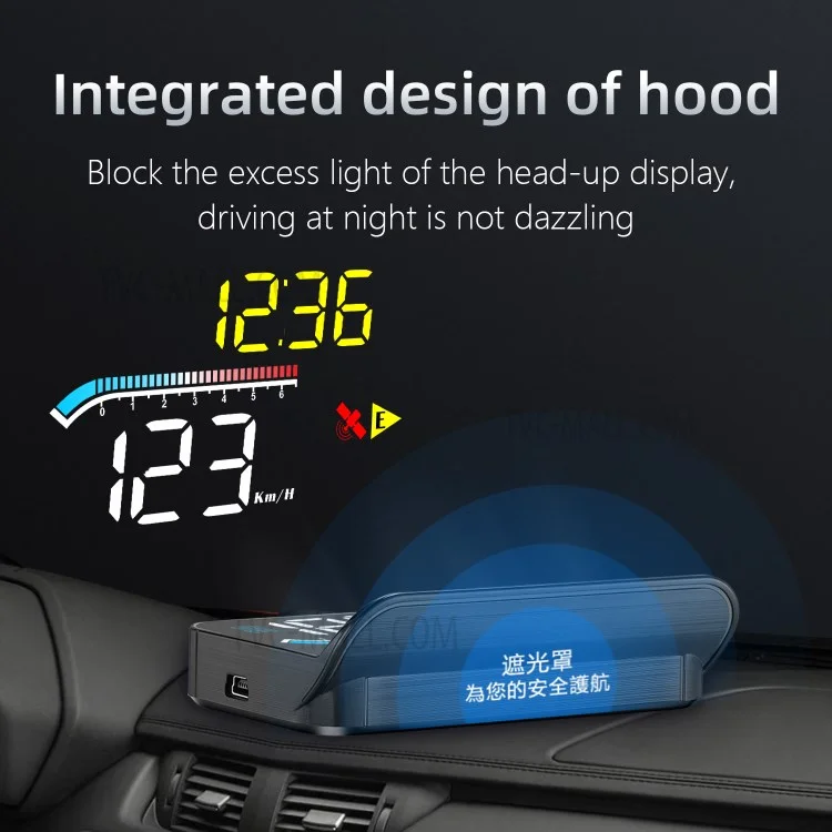 M17 Head-up Display Universal Car Speedometer HUD Projection Display OBD+GPS Dual System