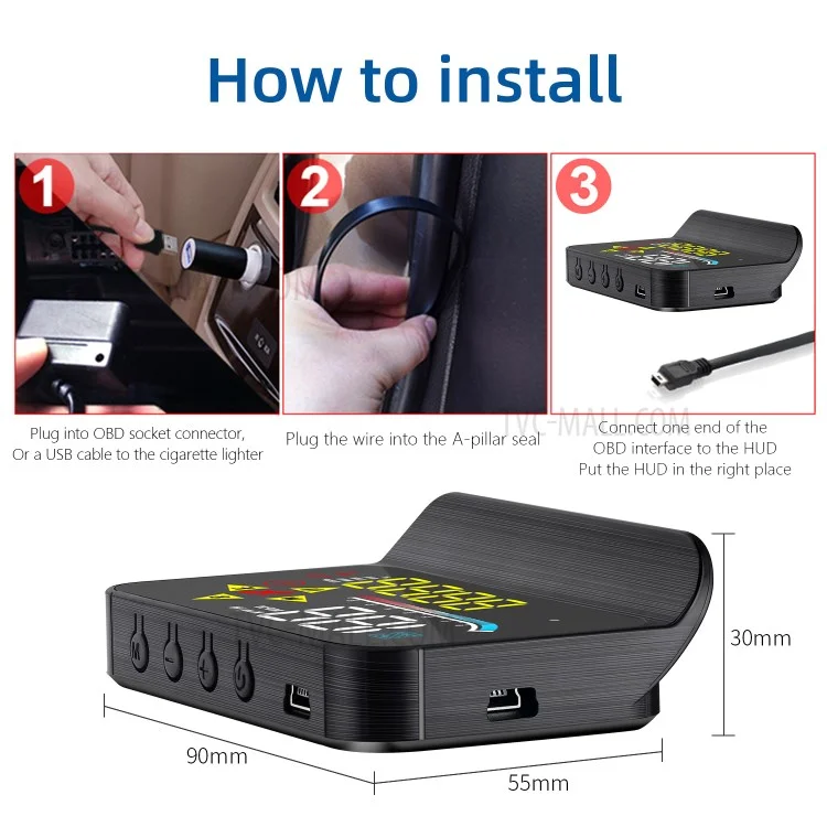 M17 Head-up Display Universal Car Speedometer HUD Projection Display OBD+GPS Dual System