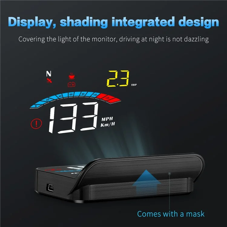Exibição head-up M16 Velocímetro universal de carro Projetor LCD Posicionamento por GPS 