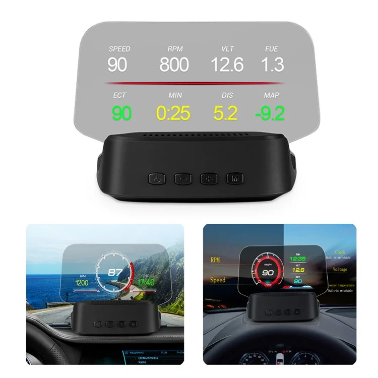 Écran tête haute intelligent universel pour voiture C2 Version de navigation Écran couleur IA intelligent 