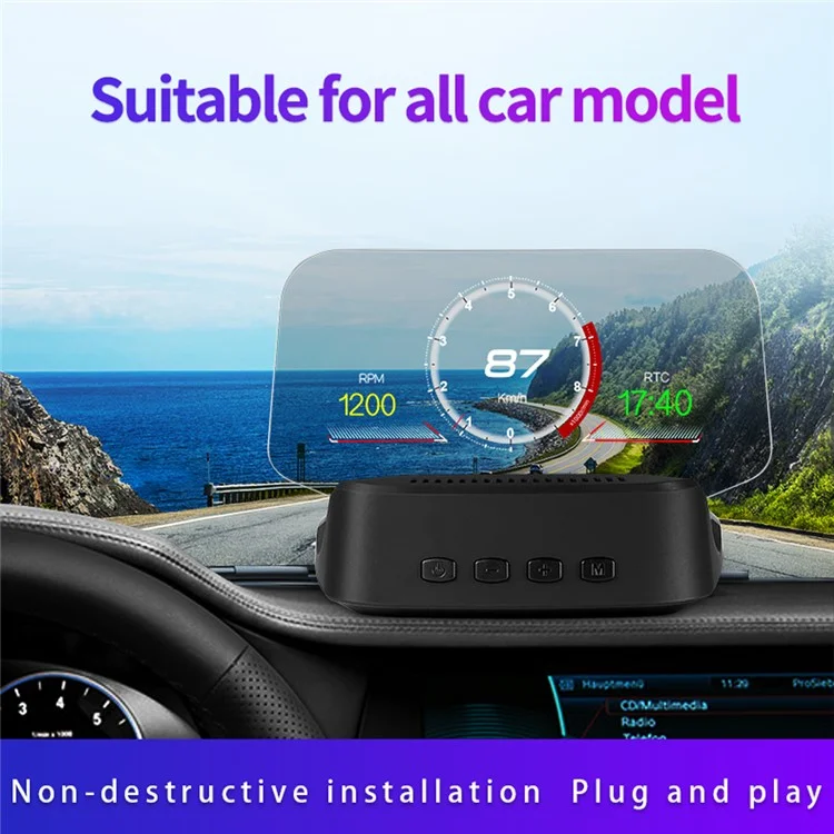 C2 Car Universal Smart HUD Head-up Display Navigation Version HUD Color Screen AI Intelligence