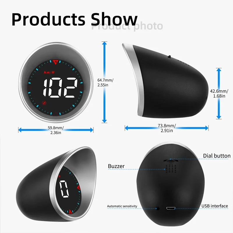 G5 HUD Car Universal GPS Head Up Display with 1.8 inch Screen Support Over Speed/Fatigue Driving Alarm