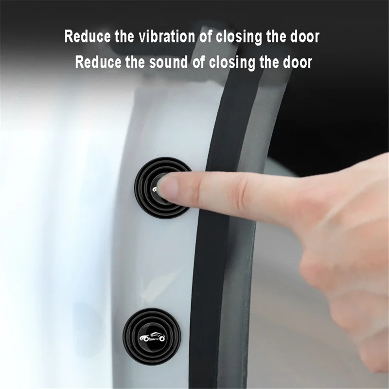 F40141 8Pcs Car Door Shock Absorber Car Door Protection Sticker Rubber Car Door Soundproof Crash Pad for Tesla Model 3 / Y