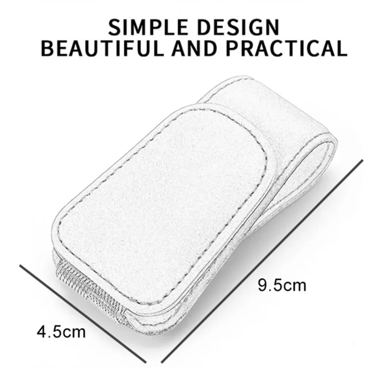 Car Sun Visor Sunglasses Holder Magnetic Microfiber Leather Glasses Eyeglass Hanger for Ticket, Card, Bill - Grey