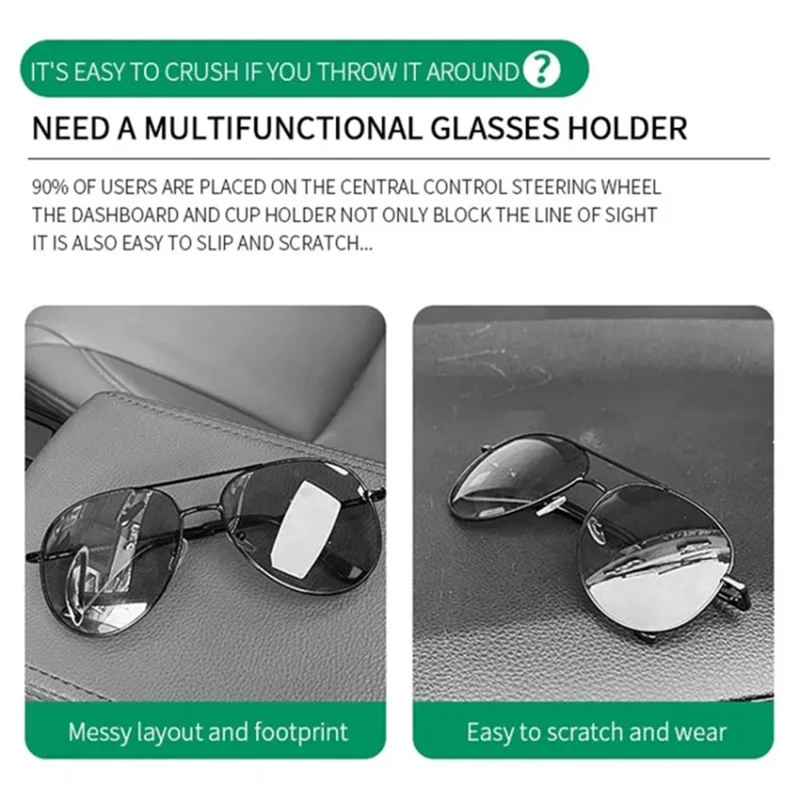 Car Sun Visor Sunglasses Holder Magnetic Microfiber Leather Glasses Eyeglass Hanger for Ticket, Card, Bill - Wine Red