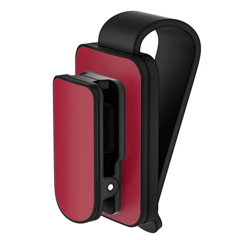 Sunglass Holder for Car Sun Visor Metal+ABS Eyeglass Hanger Clip Car Multi-Functional Glasses Mount Visor Organizer - Black+Red