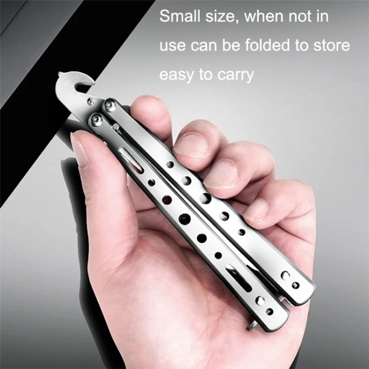 Folding Stone Removal Hook with Safety Hammer Portable Car Tire Cleaning Tool Set - Stainless Steel Color
