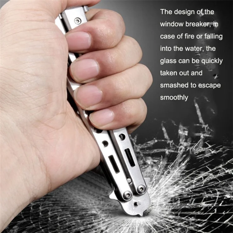 Folding Stone Removal Hook with Safety Hammer Portable Car Tire Cleaning Tool Set - Stainless Steel Color