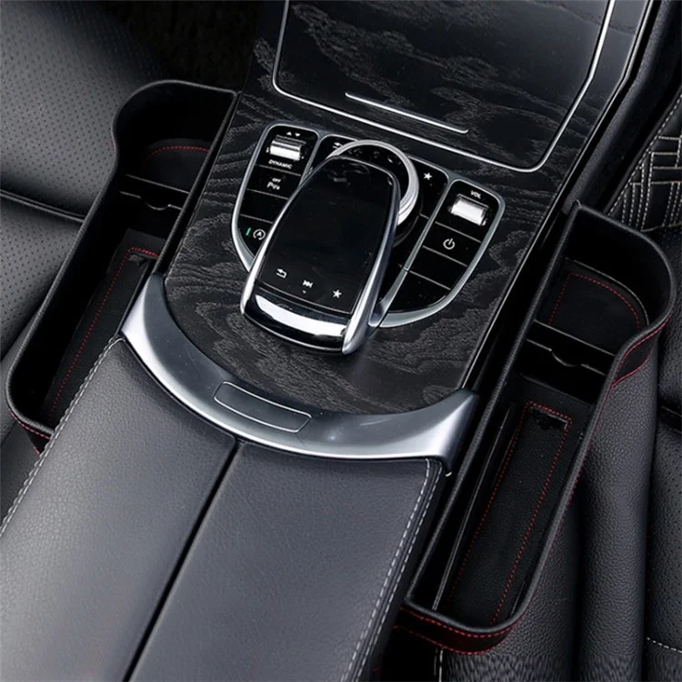 Boîte de rangement pour siège avant de voiture Filler Gap Phone Bottle Cup Holder Organizer - Noir / Côté passager