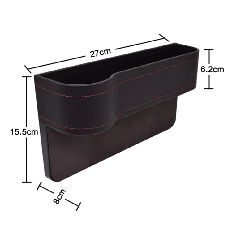 Boîte de rangement pour siège avant de voiture Filler Gap Phone Bottle Cup Holder Organizer - Noir / Côté passager