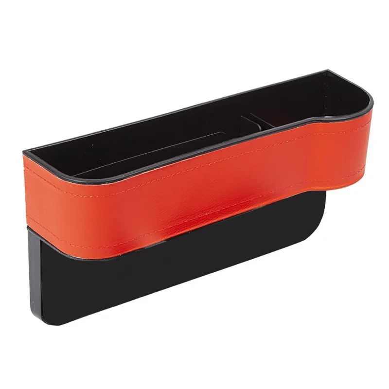 Car Front Seat Seam Storage Box Car Seat Filler Gap Phone Bottle Cup Holder Organizer - Red / Passenger Side