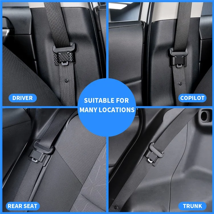 1302 Supporto per cintura di sicurezza Stabilizzatore Fermaglio Auto Serratura Fibbia Accessori interni - Nero opaco
