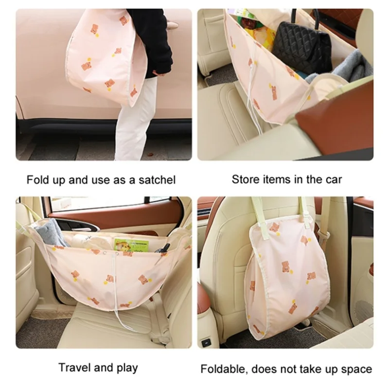 Oxford Cloth Rear Seat Sundries Bag Car Hammock Storage Bag Backseat Organizer - Balloon and Bear