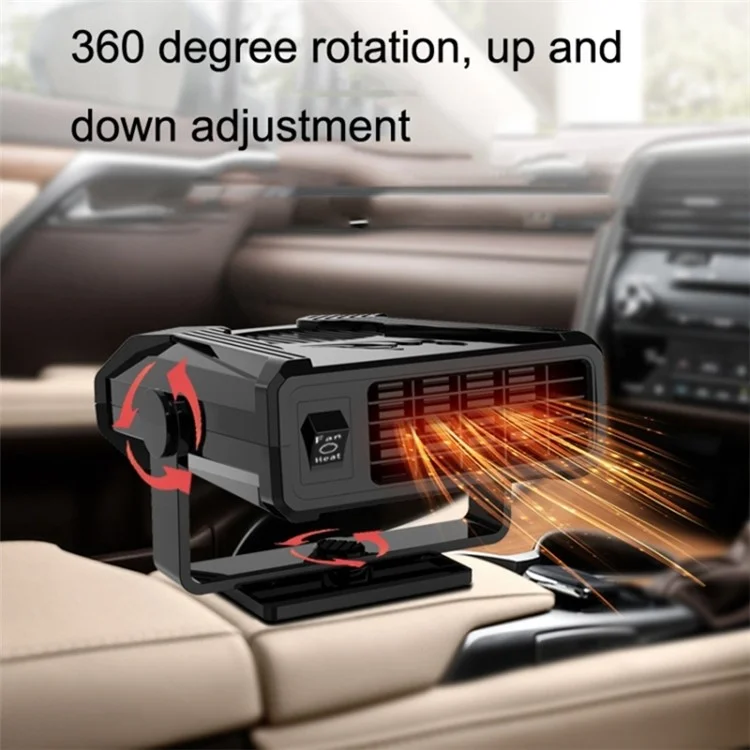 Ventilateur de Chauffage Automobile Mini 12V, Désembuage et Dégivrage de Pare-Brise, Appareil de Chauffage d'Intérieur de Véhicule en ABS