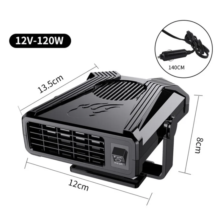 Ventilateur de Chauffage Automobile Mini 12V, Désembuage et Dégivrage de Pare-Brise, Appareil de Chauffage d'Intérieur de Véhicule en ABS