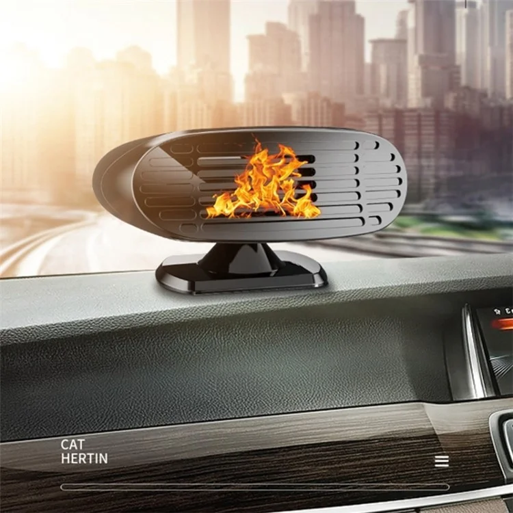 FL-002 24V Mini Chauffage de dégivrage et de désembuage de pare-brise de voiture Ventilateur de chauffage intérieur de véhicule en hiver - Noir 
