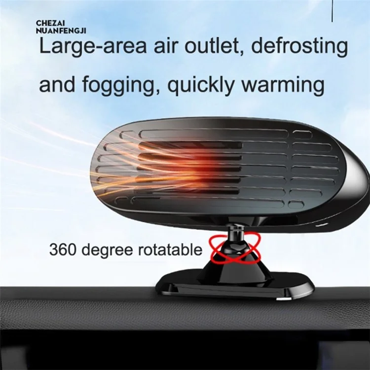 FL-002 24V Mini Chauffage de dégivrage et de désembuage de pare-brise de voiture Ventilateur de chauffage intérieur de véhicule en hiver - Noir 