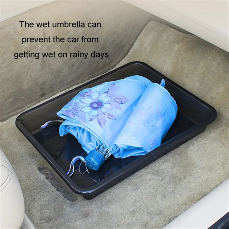 Size L Multifunctional Car Storage Tray Shoe Umbrella Holder Auto Trunk Organizer, 380x300x60mm