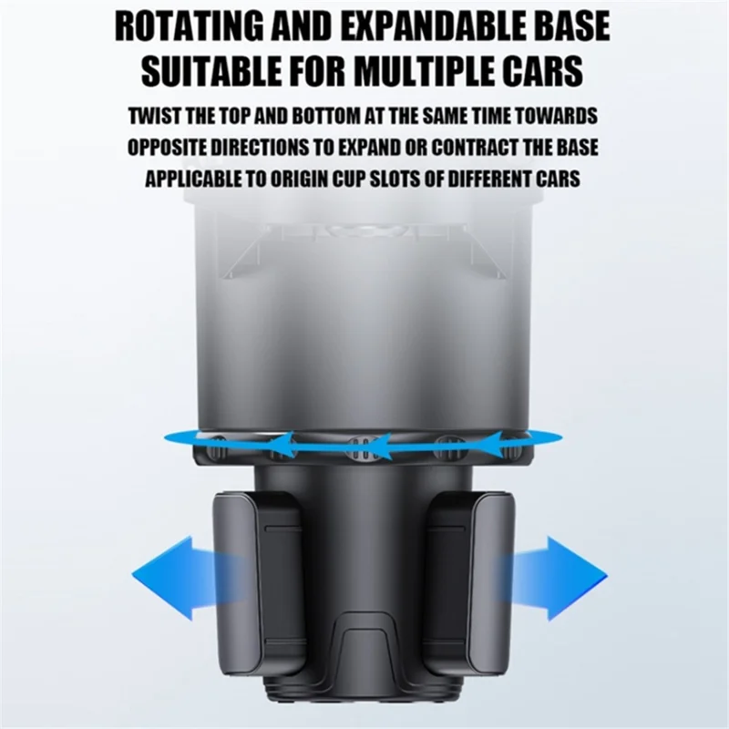 Vehicle Mounted Car Cup Holder 360 Degree Rotating Drink Beverage Holder Bracket, Size L