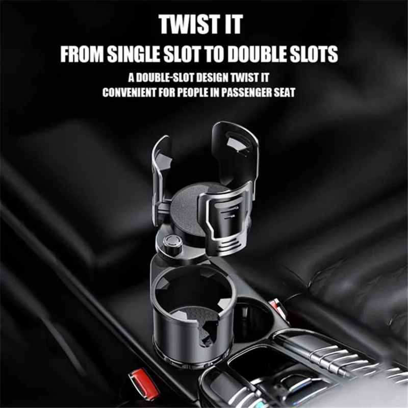 Vehicle Mounted Car Cup Holder 360 Degree Rotating Drink Beverage Holder Bracket, Size L