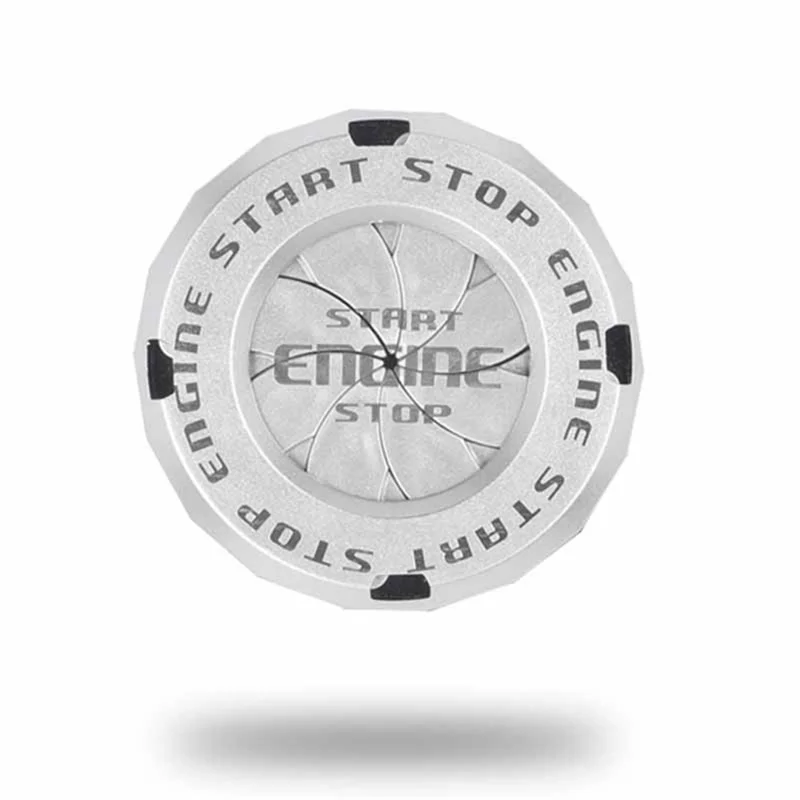 Car Start Stop Engine Button Switch One-key Start Button Engine Ignition Switch Cover - Silver