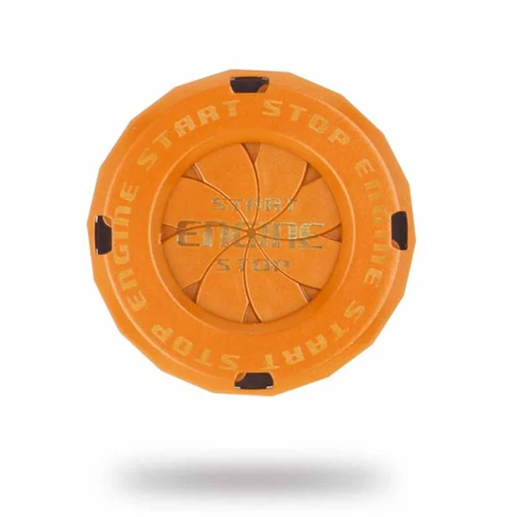 Car Start Stop Engine Button Switch One-key Start Button Engine Ignition Switch Cover - Orange
