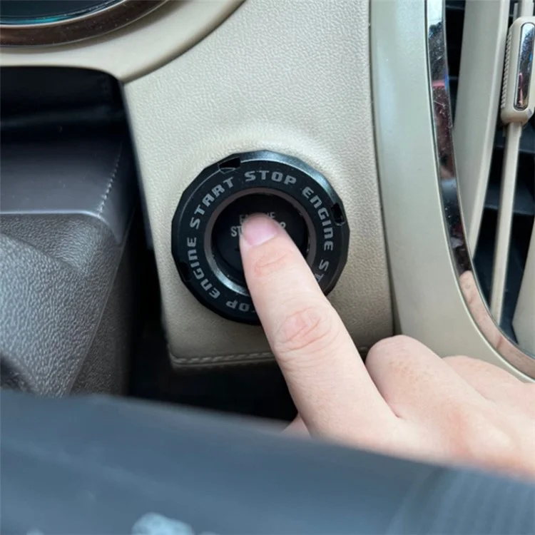 Car Start Stop Engine Button Switch One-key Start Button Engine Ignition Switch Cover - Orange