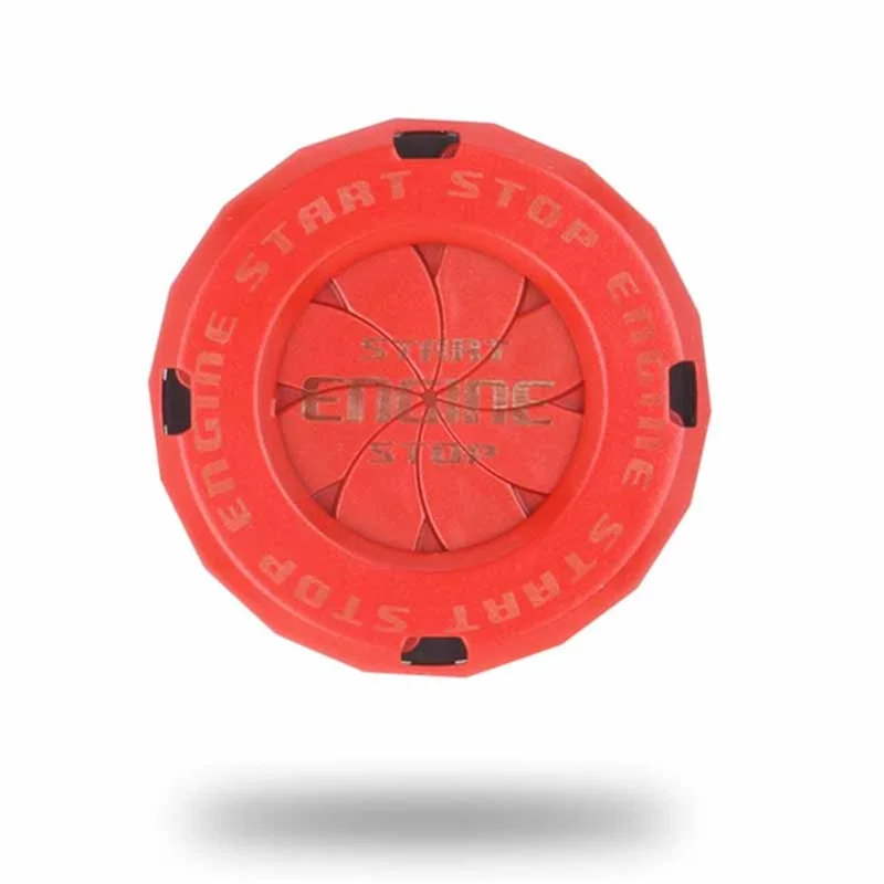 Car Start Stop Engine Button Switch One-key Start Button Engine Ignition Switch Cover - Red