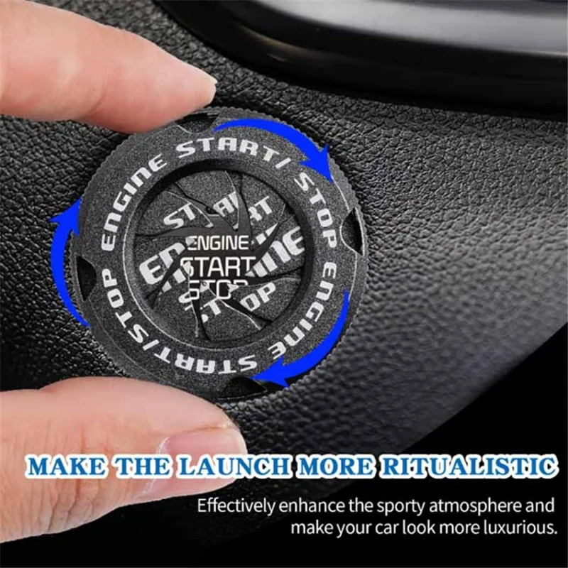 Car Start Stop Engine Button Switch One-key Start Button Engine Ignition Switch Cover - Red