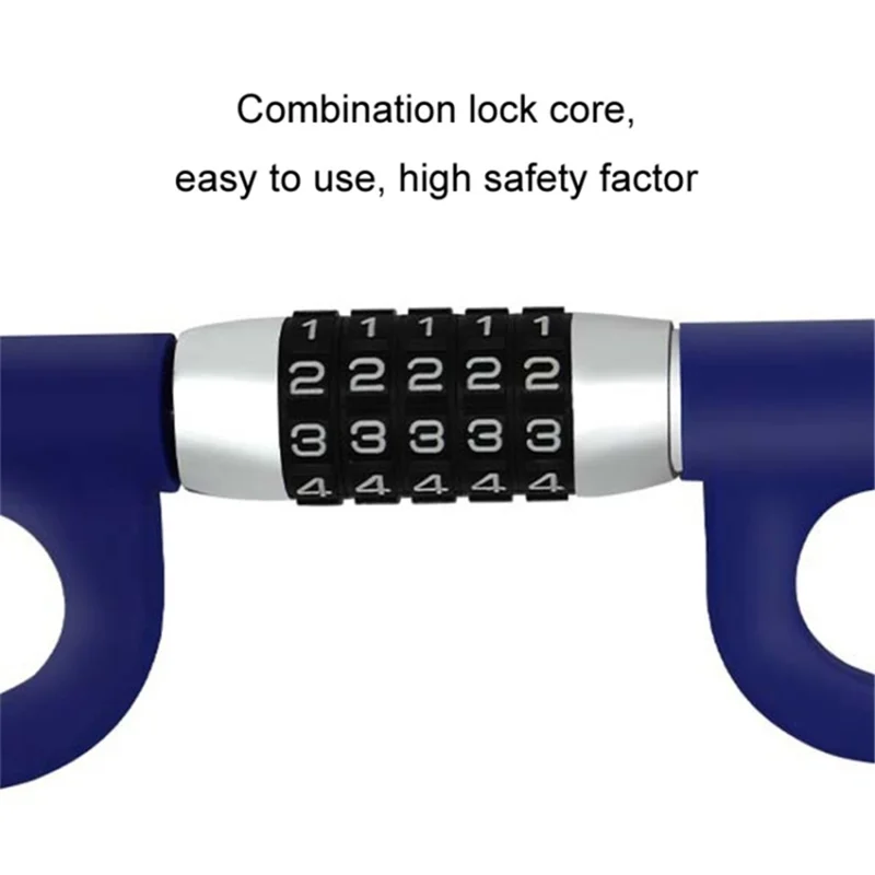 Anti-Theft Retractable Car Steering Wheel Lock 5 Digit Password Vehicle Security Lock - Red