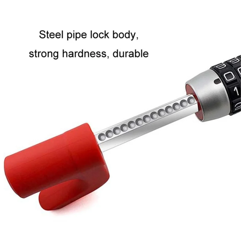 Anti-Theft Retractable Car Steering Wheel Lock 5 Digit Password Vehicle Security Lock - Red