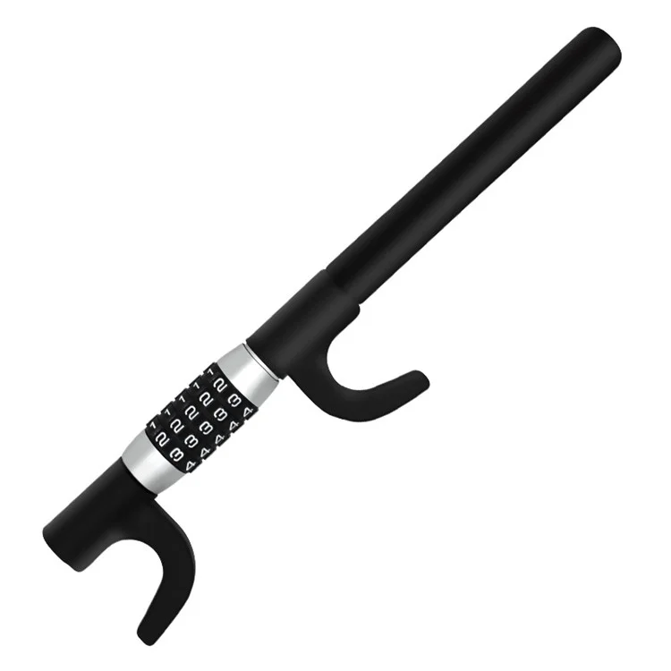 Anti-Theft Retractable Car Steering Wheel Lock 5 Digit Password Vehicle Security Lock - Black