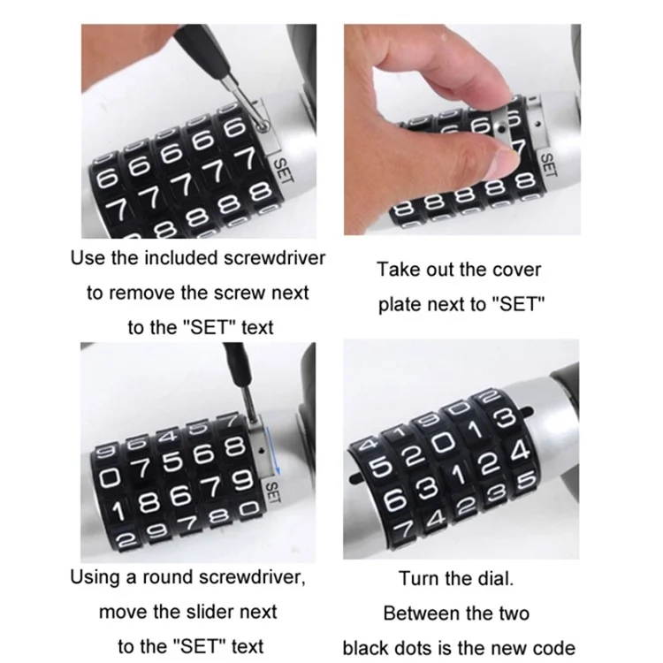 Anti-Theft Retractable Car Steering Wheel Lock 5 Digit Password Vehicle Security Lock - Black