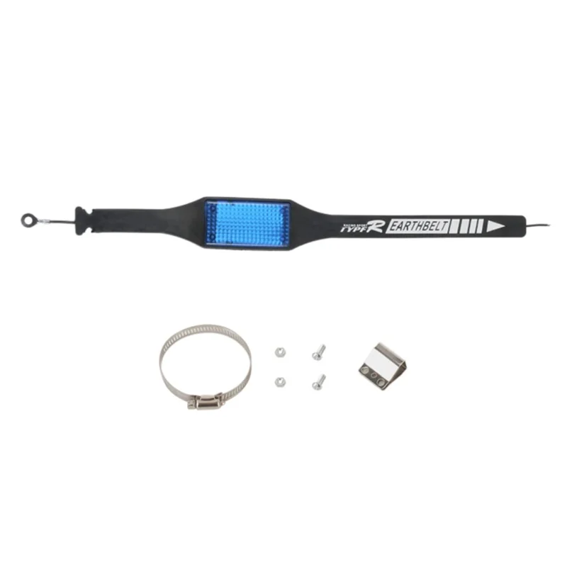 TYPE-R Rubber Anti-static Belt Car Vehicle SUV Electrostatic Safe Ground Wire Strap - Blue