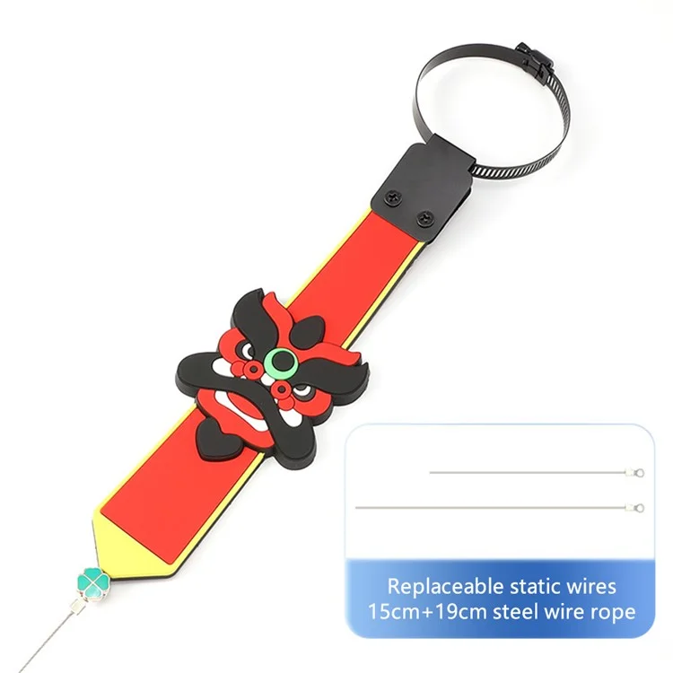 9761 Car Anti-Static Strap PVC + Iron Wire Automotive Static Eliminator Strip - Black