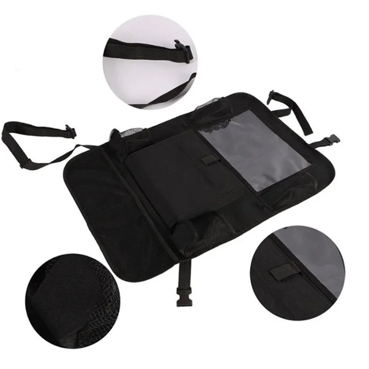 600D Oxford Cloth Car Backseat Organizer Storage Bag with Touch Screen Tablet Pocket