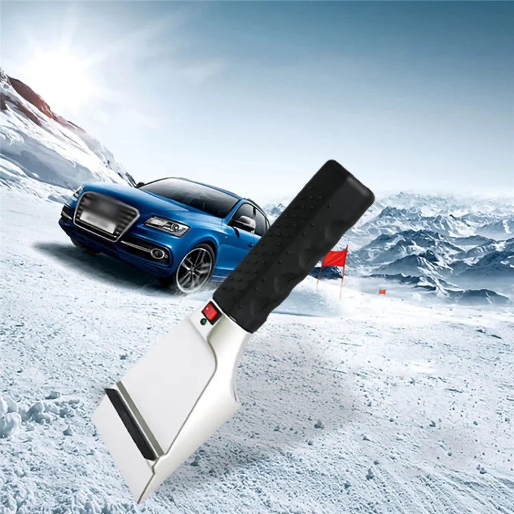 Pá Removedora de Neve Elétrica Aquecida de 12V para Carro Plástica + Metal Raspador de Neve para Janela de Carro de Inverno