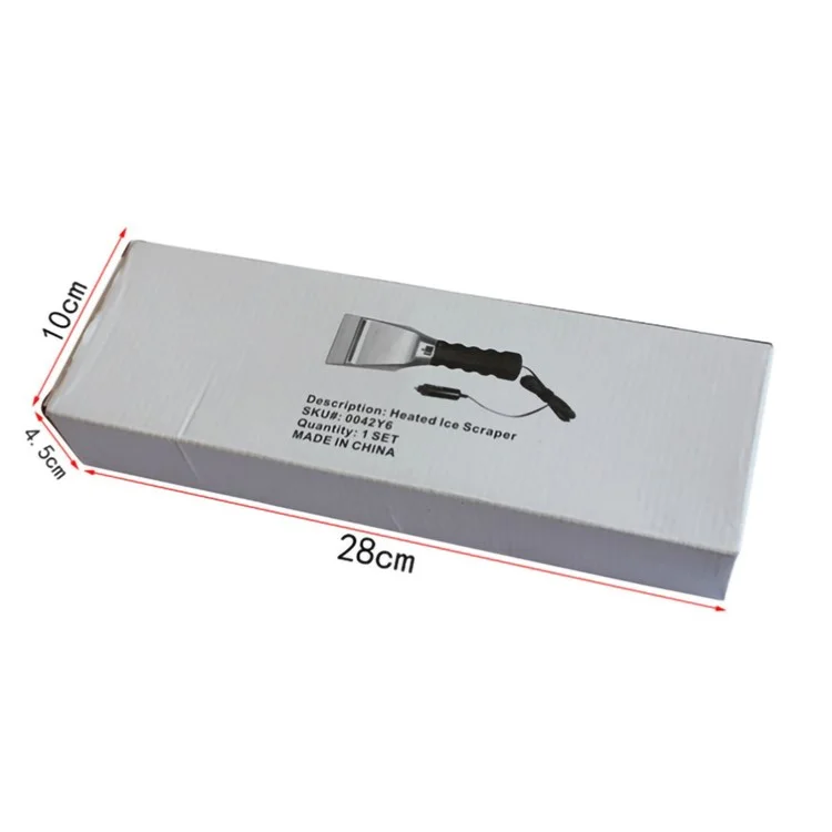 Pá Removedora de Neve Elétrica Aquecida de 12V para Carro Plástica + Metal Raspador de Neve para Janela de Carro de Inverno
