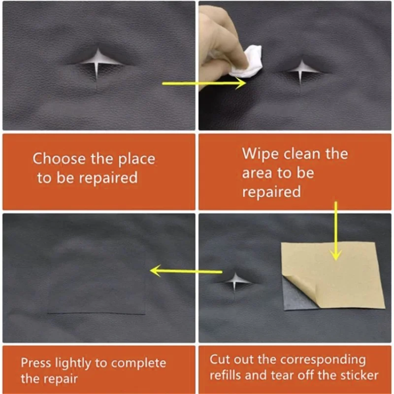 Fita adesiva de reparo de couro de PVC 100x100CM para sofás, assentos de carro, sofás, bolsas, móveis - Marrom Escuro