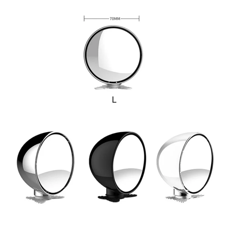 Miroir de sécurité pour angle mort de voiture 3R 045 de 70 mm, angle de vue de 360 degrés, réglable, argent
