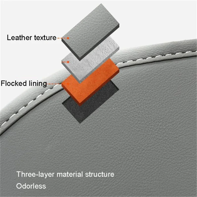 BO-1001 Suede Leather Car Armrest Storage Box Water Cup Holder Tissue Case Organizer - Carbon Fiber Black