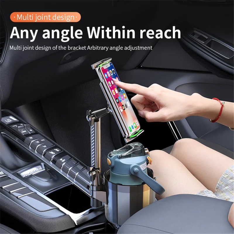 SB-6033 Multifunction Car Cup Holder Storage Tray Rotating Car Cell Phone Stand Rack - Green