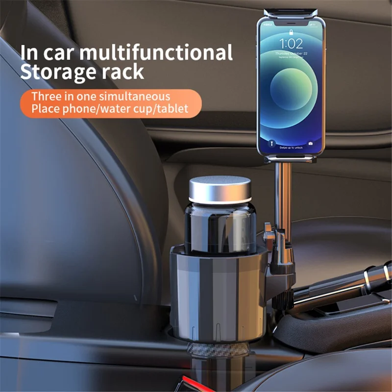 SB-6033 Multifunction Car Cup Holder Storage Tray Rotating Car Cell Phone Stand Rack - Green