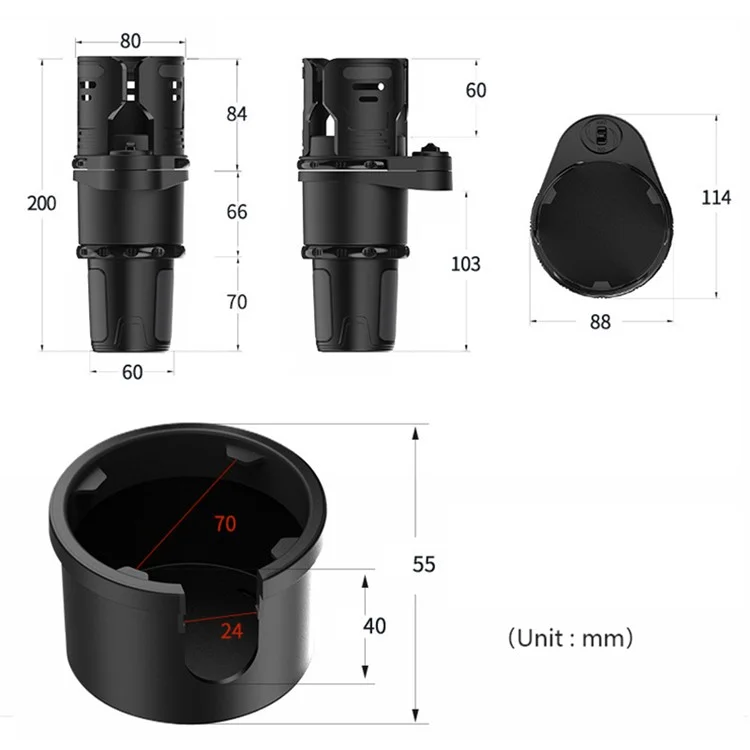 Suporte Multiuso para Copo de Água no Carro, Camada Superior Ajustável para Copo de Bebida (Tamanho: P)