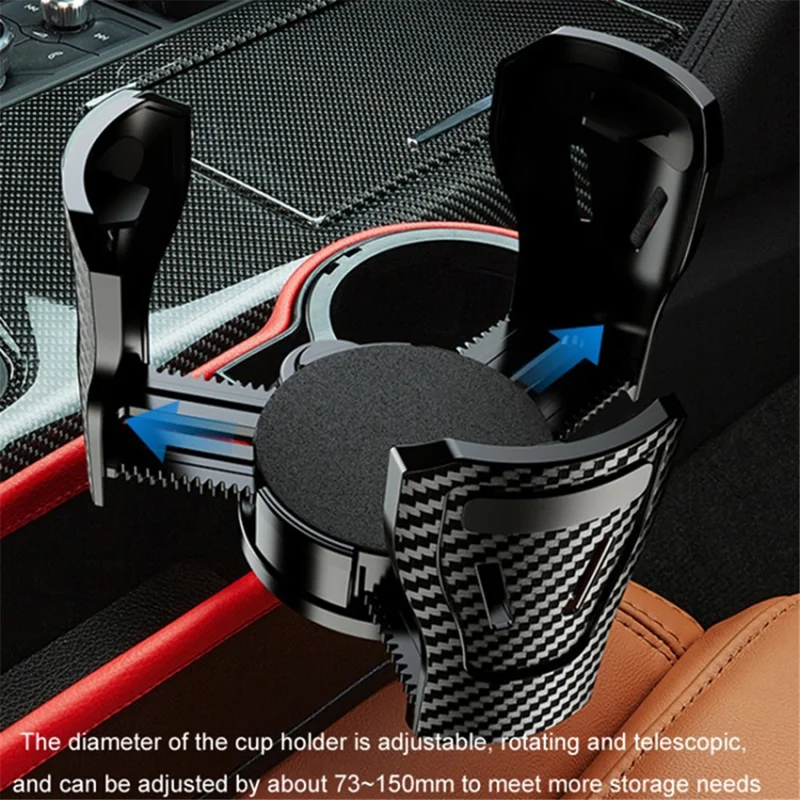 2Pcs / Set Car Crevice Storage Box ABS+PU Leather Seat Gap Filler Cup Holder, Driver + Front Passenger Side - Black+Red