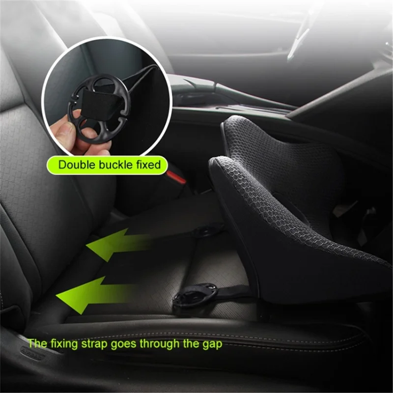 Car Seat Waist Support Cushion Memory Foam Breathable Fatigue Relieve Lumbar Cushion - Black