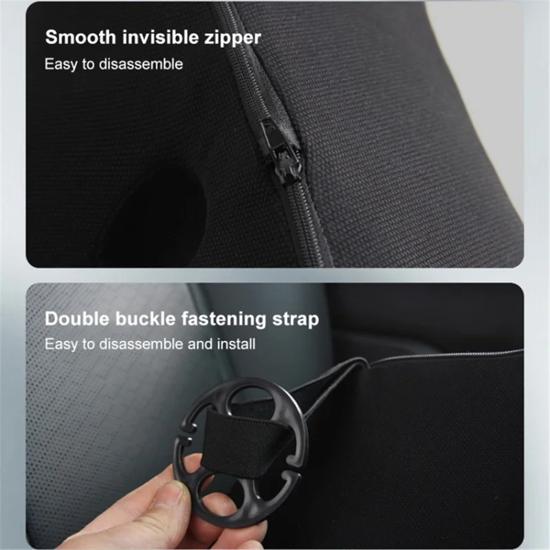 Car Seat Waist Support Cushion Memory Foam Breathable Fatigue Relieve Lumbar Cushion - Black