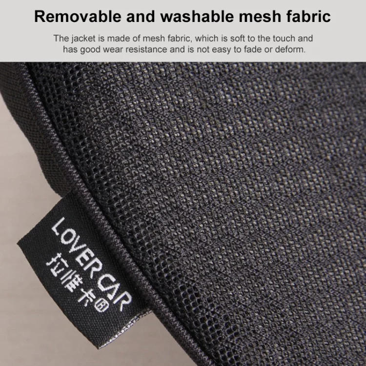 LOVERCAR Car Seat Waist Support Cushion Memory Foam Breathable Mini Seat Cushion - Black